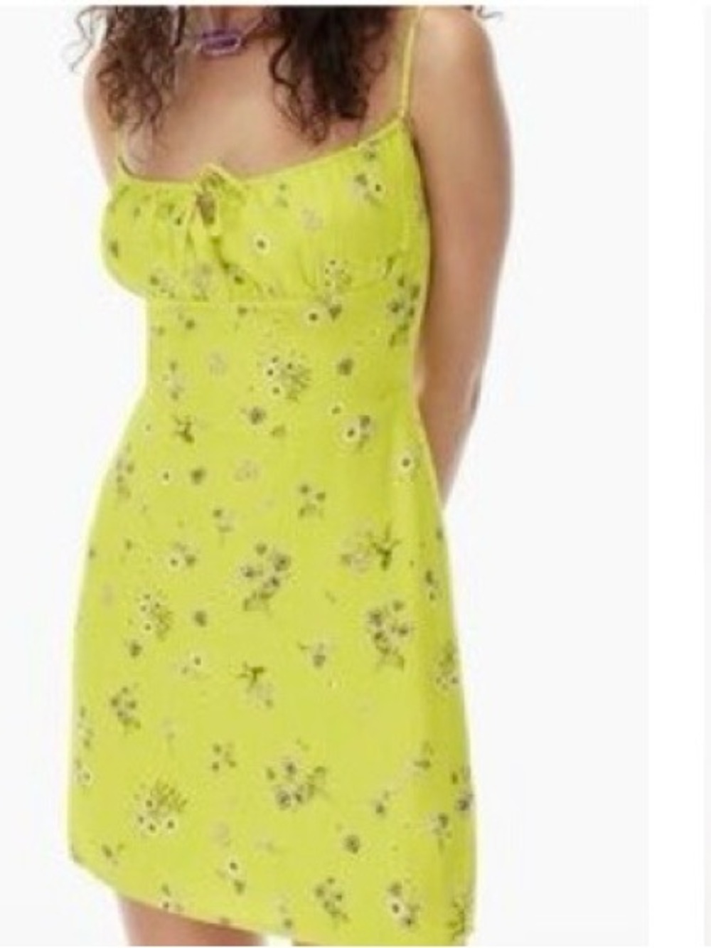 Aritzia Sunday Best Delilah Floral Mini Dress Green Purple XS NWT
